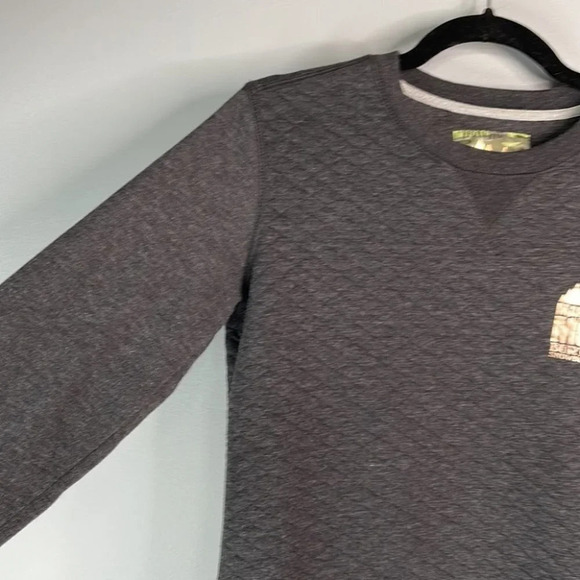 MARRIED TO THE MOB + BURTON Collab Quilted Crewneck Sweatshirt Grey Gold Size S - Picture 6 of 13